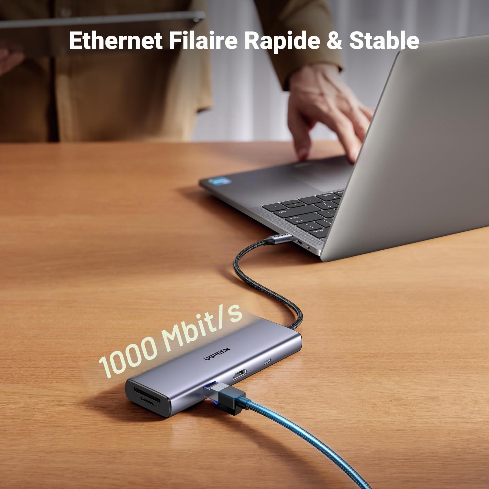 UGREEN Revodok Station d'accueil USB-C 9 en 1 : HDMI 4K, 100 W PD, Ethernet, SD/TF, Ports USB-C/A pour MacBook, iPhone, iPad, XPS, Steam Deck