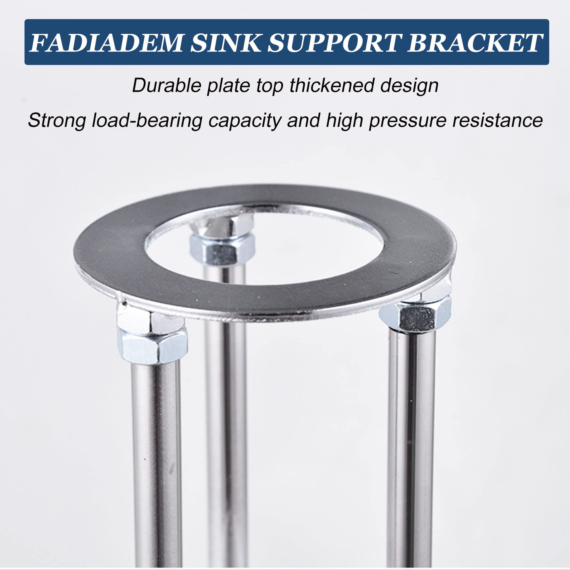 Soportes de acero inoxidable para fregadero de montaje inferior, patas ajustables, kit de instalación para fregadero de cocina y baño, sistema de reparación que nunca se cae