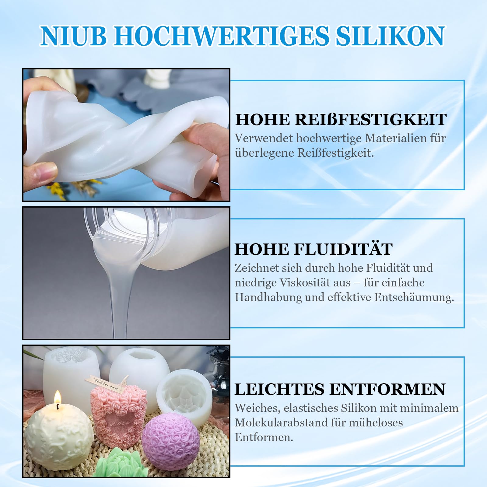 Abformsilikon,15A Flüssiges Silikon Abformmasse 2,5kg