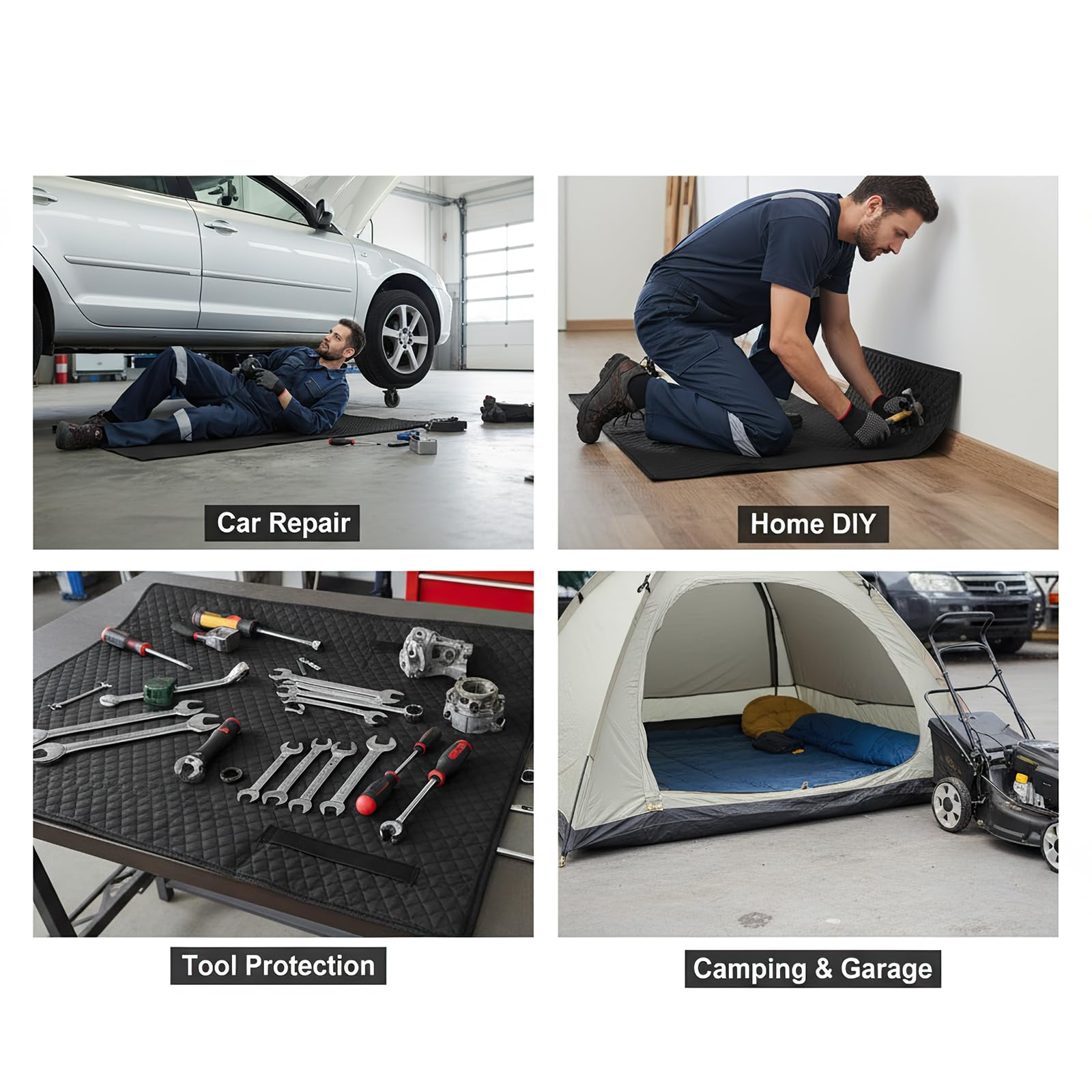 Alfombrilla mágica para enredaderas rodantes, alfombrilla mecánica de 58 x 19 pulgadas para reparaciones de automóviles sin esfuerzo y trabajo de garaje, duradera y portátil para mecánicos de