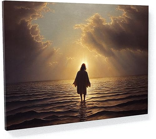 Vista 92 de Sense Canvas Jesús 1 - Lienzo decorativo para decoración del hogar, póster de pared XL, 48 x 36 / 1.5 pulgadas Jesús 1,Jesús 17,Jesús 18,Jesús