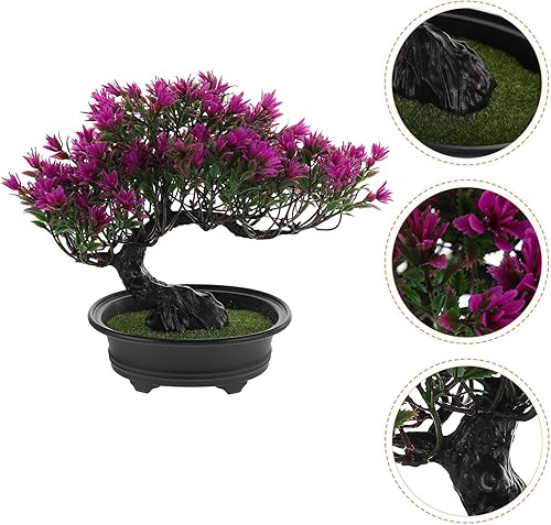 Miniatura 5 de HOMSFOU Plantas falsas en maceta, planta de vegetación falsa, flores artificiales en maceta, árbol artificial de simulación de árbol de bienvenida