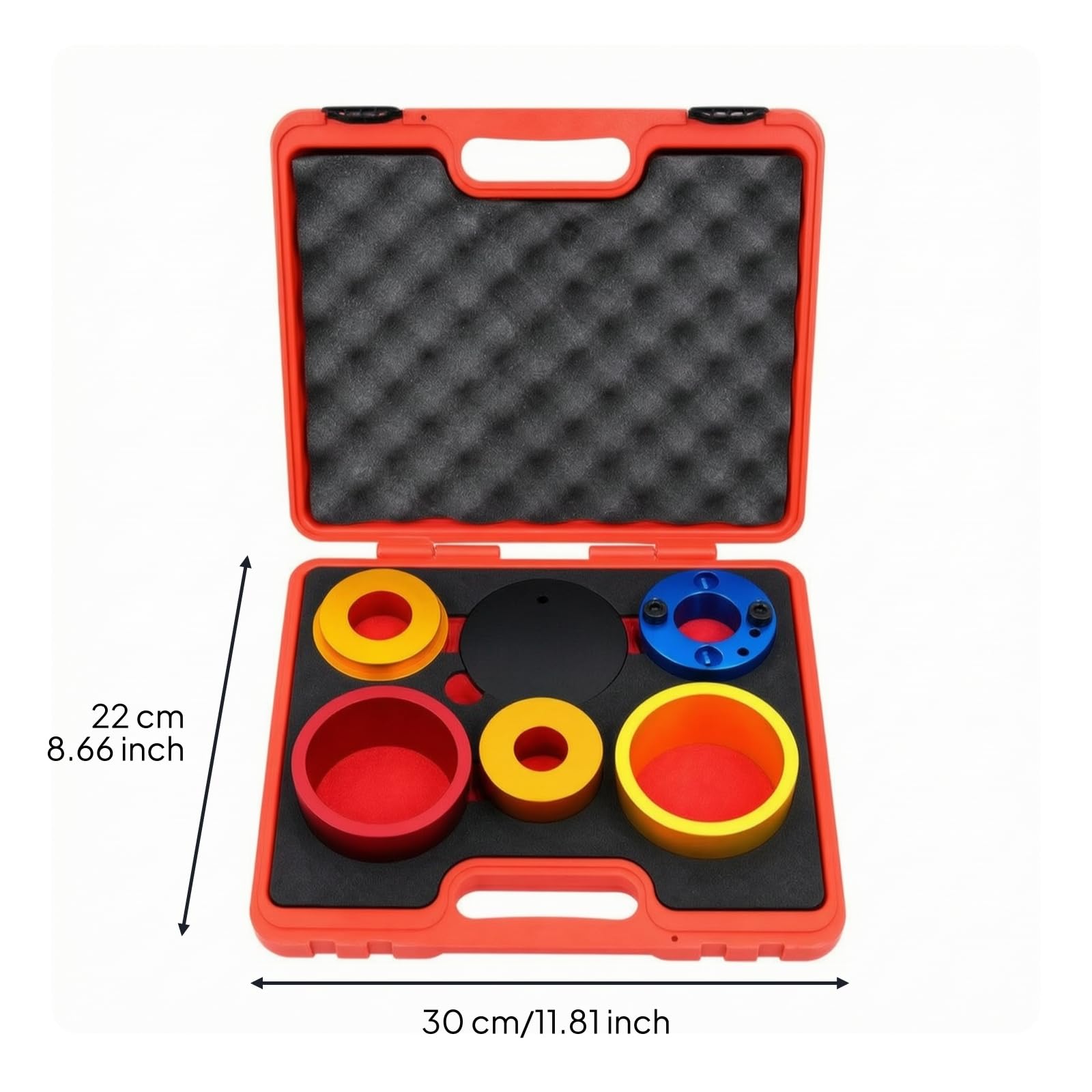 Instalador Retén Cigüeñal Profesional Kit Instalación Retén con Estuche Anodizado Herramienta para Garaje, Naranja