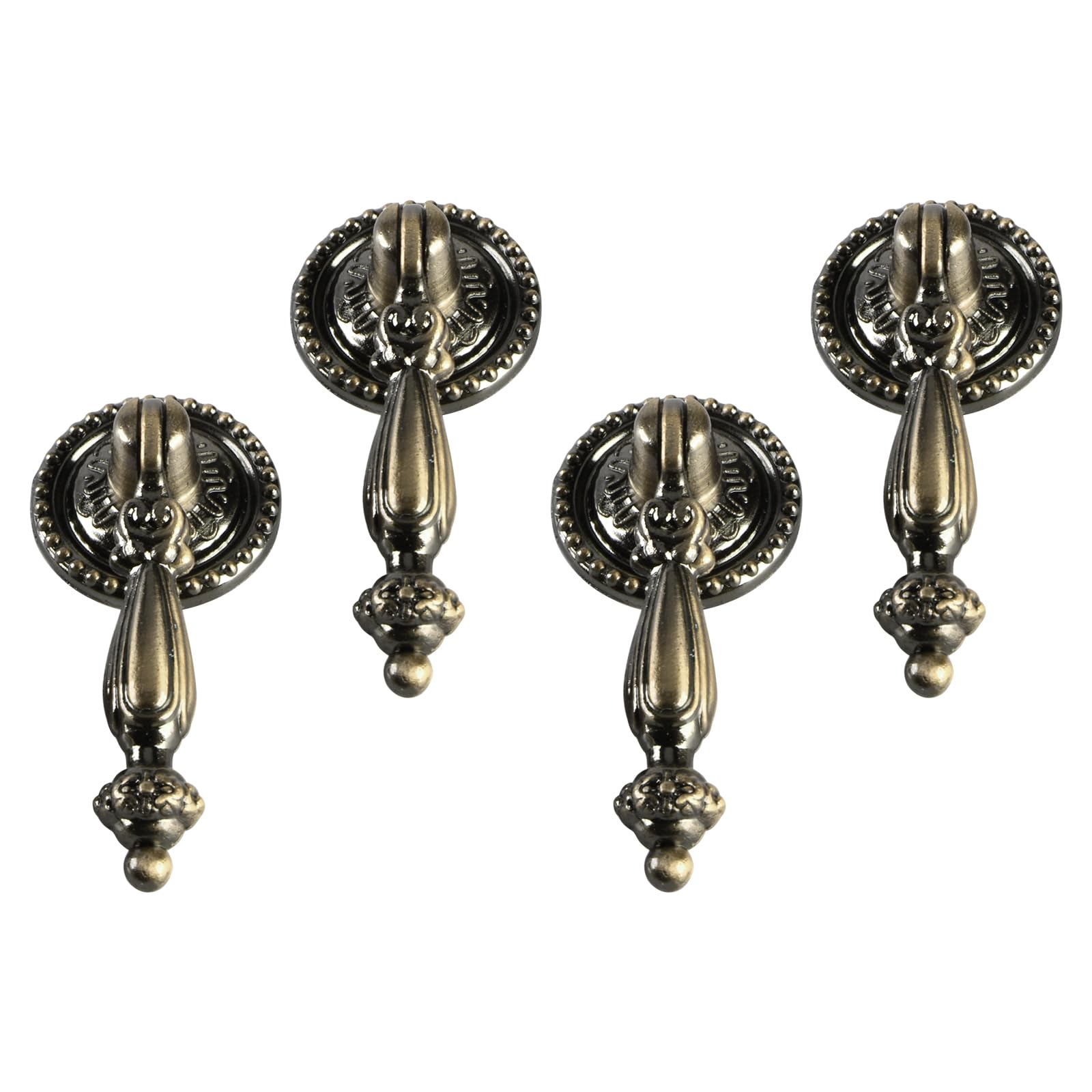 Begino 4Pack Antique Cabinet Pulls, Cabinet Pull Handle Knobs, Antique Decorative for Cabinet Drawer Closet Dresser Jewelry Box with Screws(Bronze)