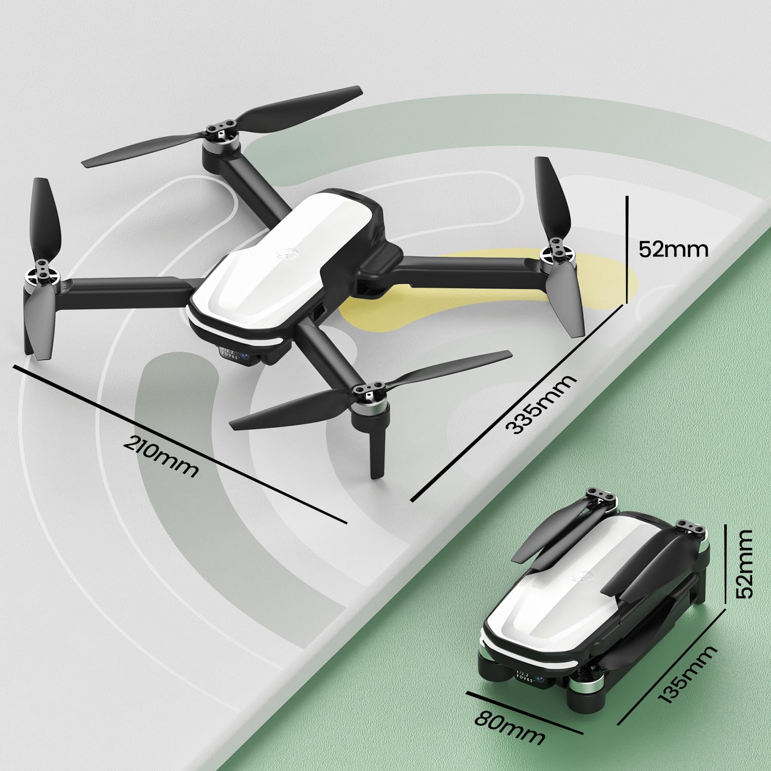Holy Stone Drone FPV con Fotocamera HD 1080P per Bambini e Adulti, HS280D Guadricottero Pieghevole con Motore Brushless, Flusso Ottico, Tap Fly, Controllo Vocale, Selfie Gestuale, 2 Batterie Modulari