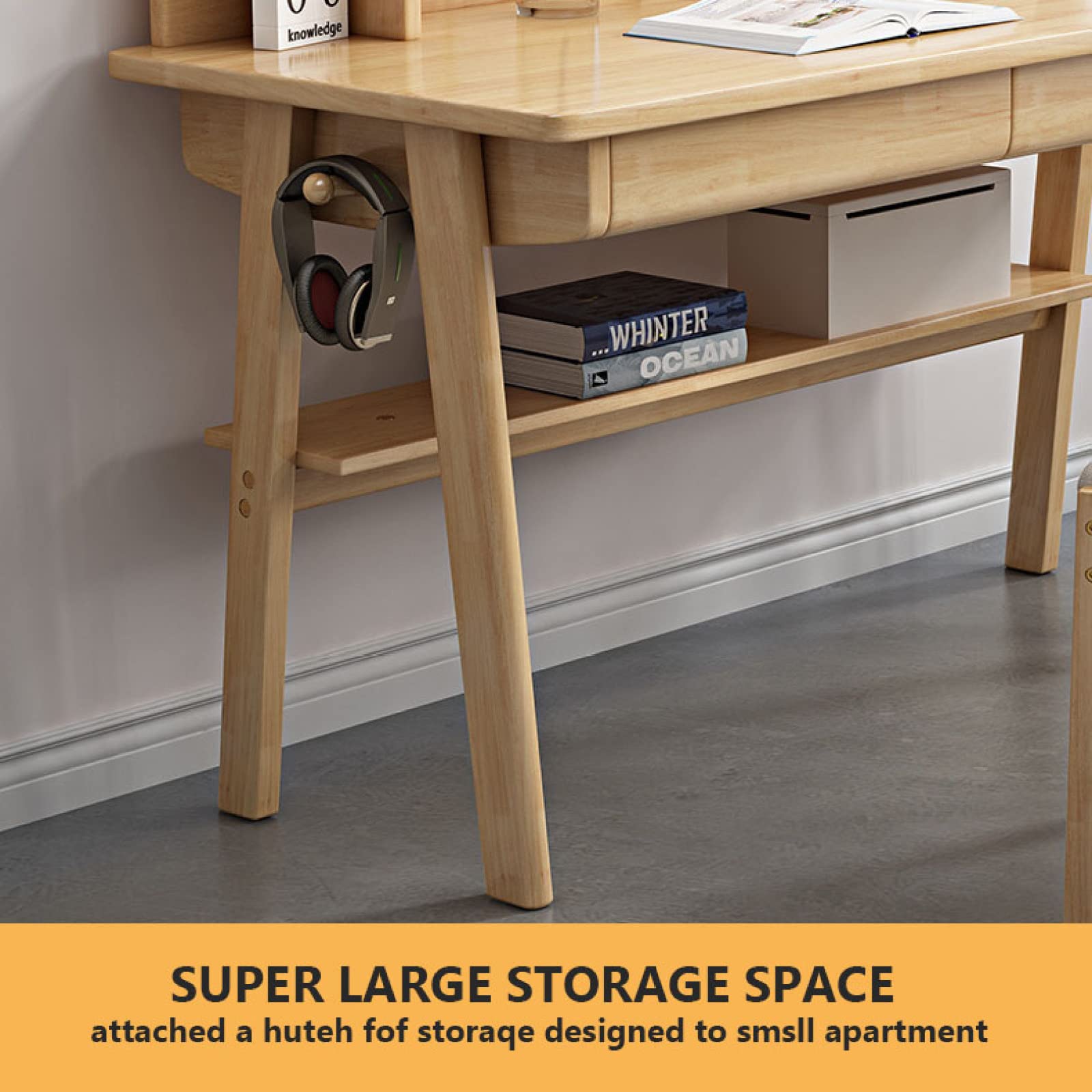 Amazon | 無垢材デスク、ミッドセンチュリーモダンデスク、ホーム