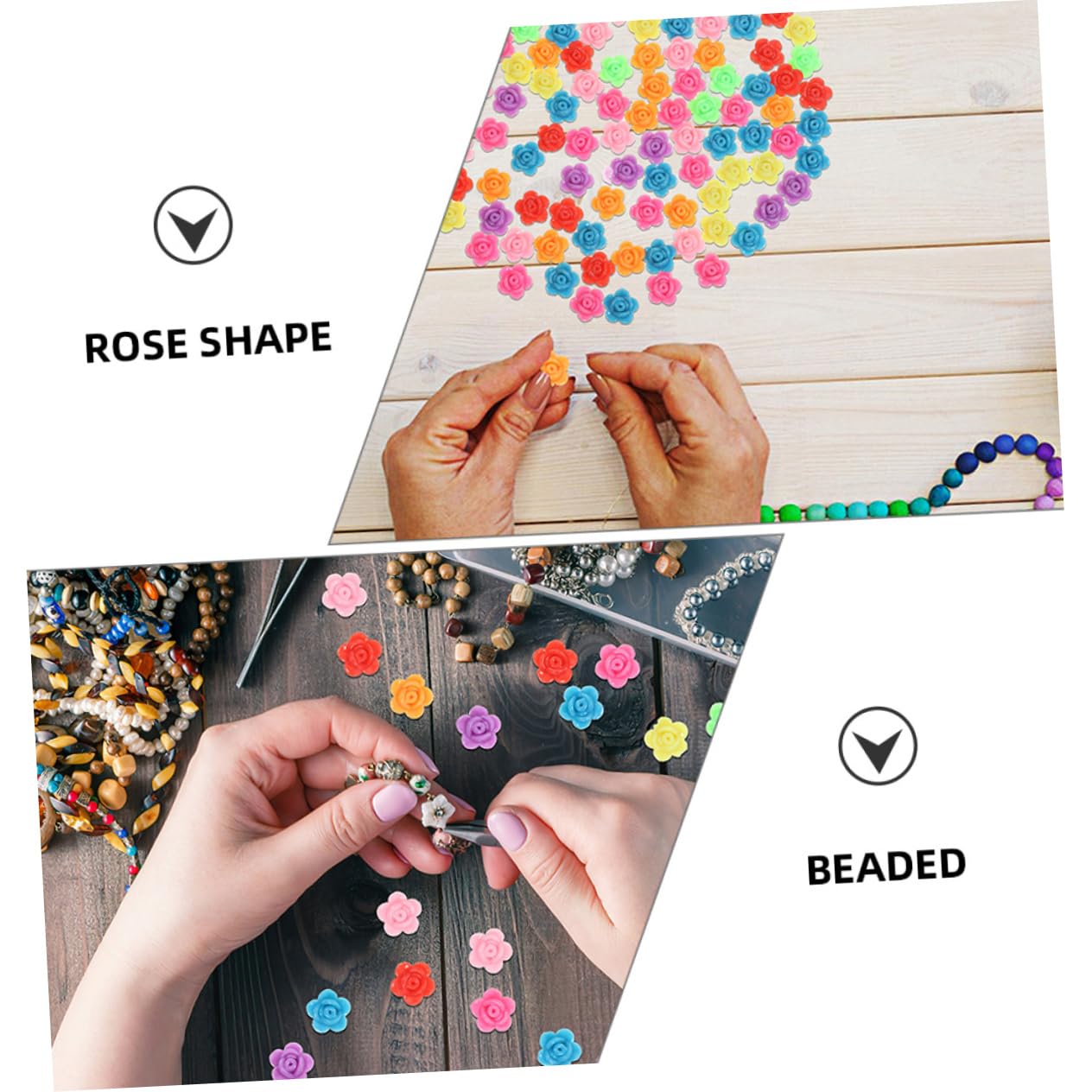 OSALADI 5 Series Abalorios De Flores De Rosa Para Manualidades Diy Accesorios De Joyería Perfectos Para Collares 200 Piezas X 5