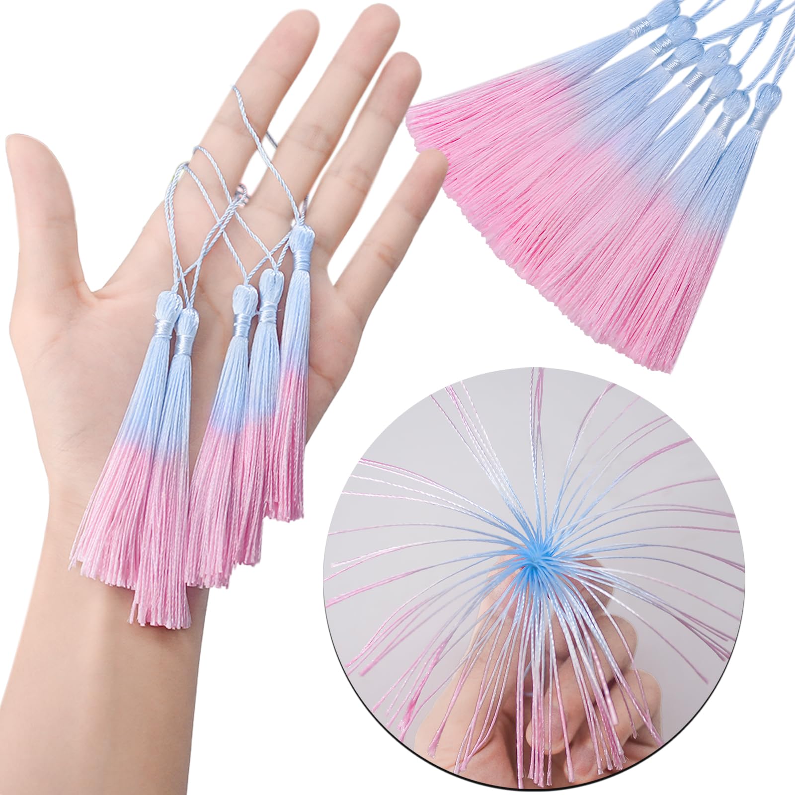 50PCS Mini Silk Tassel for Craft DIY Bookmark Cute Jewellery Making Beaded, Girl Earring, Keyring, Graduation, Small Key - Image 3