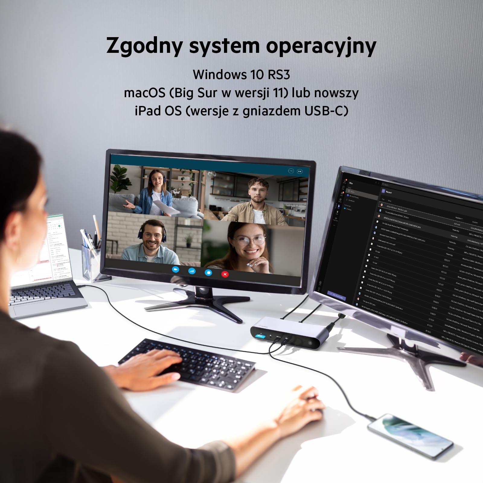 Belkin Thunderbolt 4 Dock Pro, odpowiedni dla 1 monitora (8K @ 60Hz) lub 2 monitorów (4K), 2 porty Thunderbolt 4, 2 porty HDMI, 90W PD, wejście/wyjście audio, w tym MacBook Pro i XPS, Szary
