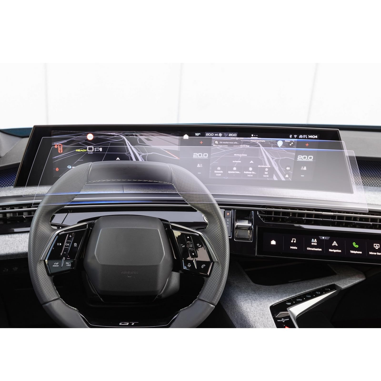 GAFAT Compatible con Nuevo Peugeot 3008 5008 GT Allure 2025 2026 21" Navigation Protector de Pantalla, 21" Nano Protector para e-3008 3 iii 2024 Panoramic i-Cockpit, 6H Antiarañazos [2 Piezas]