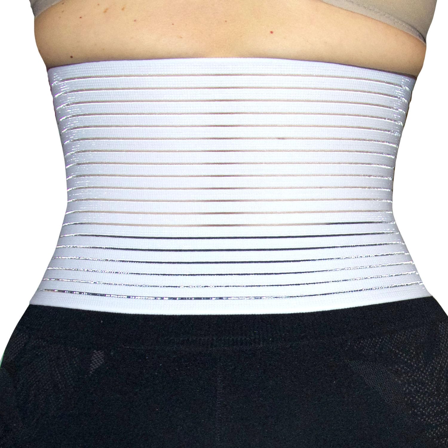 BODYPERFECT Ceinture abdominale post-partum et chirurgie - Soulagement dos - Soutien dorsal - Fermeture réglable 16 cm (blanc, XXL)