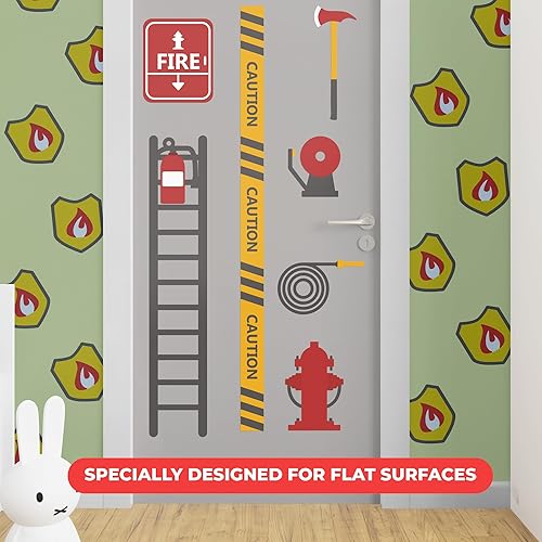 Miniatura 4 de Firestation, Fireman & Fire Truck - Adhesivos de pared para niños o niñas, decoración de pared para guardería, decoración de pared para habitación