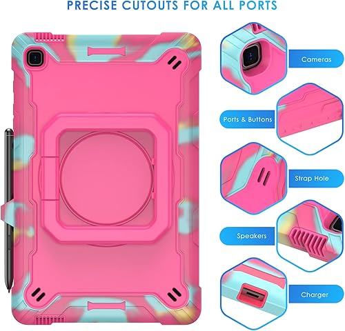 Miniatura 6 de DETUOSI Funda para Samsung Galaxy Tab S6 Lite de 10.4" 20202022 (modelo SM-P610P615P613P619) con soporte para bolígrafo, resistente a prueba de