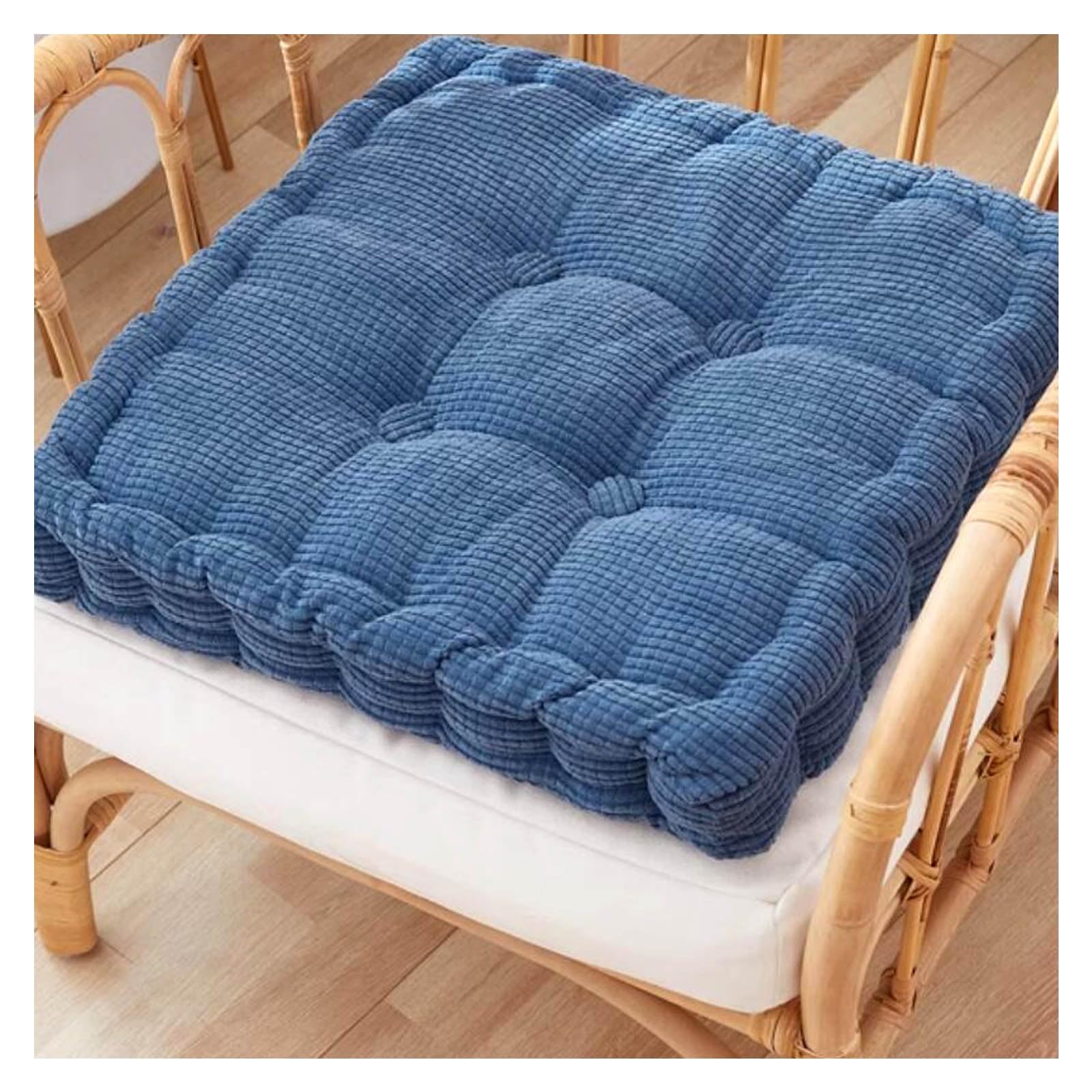 SVFOEBJM Thicken Seat Cushions For Kitchen Chairs Diameter 40/45/50cm Dining Room Chair Cushions Comfy Cushion Square Office Stool Cushion(Blue,45cm)