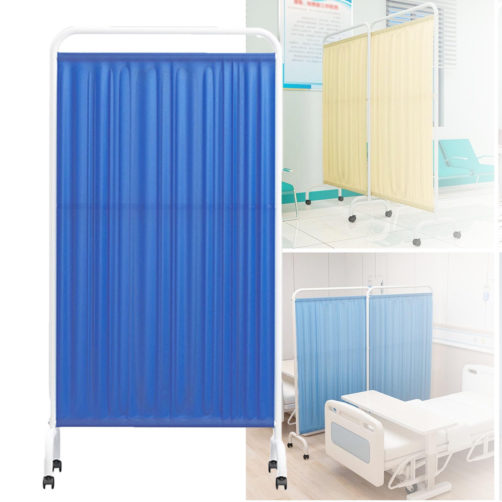 Paravent médical séparateur de pièce portable cloison temporaire 1,80 m