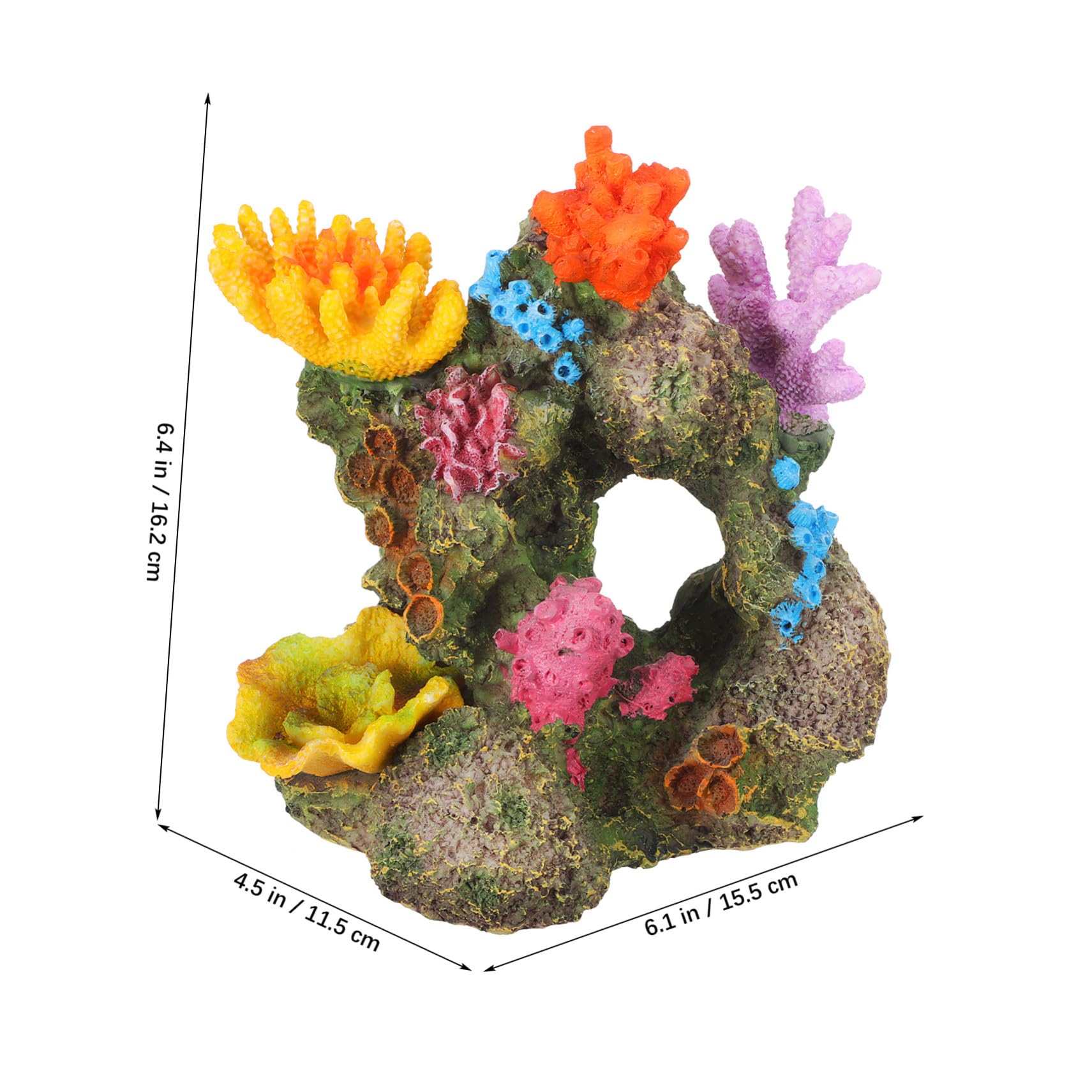 TOYANDONA Decoración de Coral Artificial Resistente para Acuarios Escultura Decorativa Vibrante y Segura Cueva Ornamental para Paisajes Submarinos Peceras