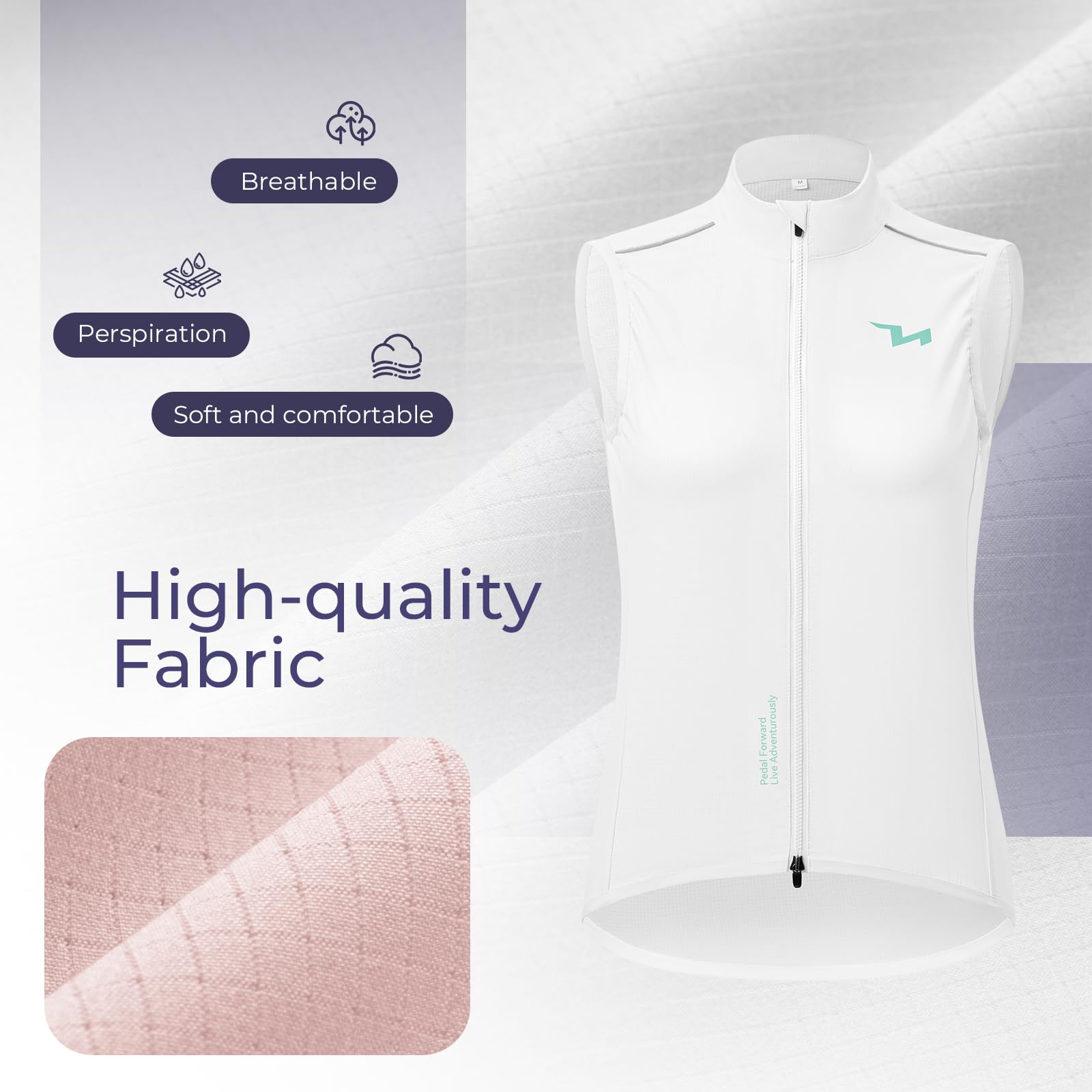 ROCKBROS TVI Chaleco de Ciclismo Mujer Impermeable Transpirable Ligero sin Mangas para Commuting Running y Senderismo