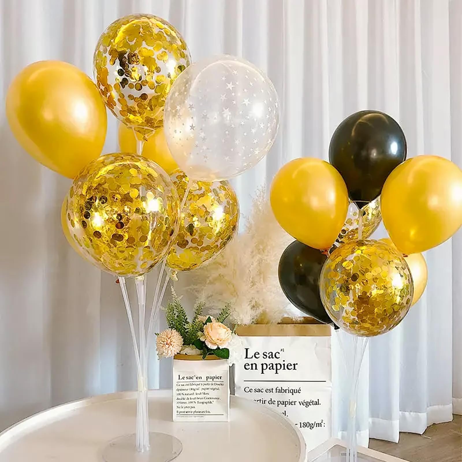 Ballonbogen-Set, 3 m, mit 2 Ballonstangenständern, mit Wasser befüllbarer Basis und Faserstangen für Hochzeit, Abschlussfeier, Geburtstag, DIY-Partyzubehör, Weihnachtsdekorationen