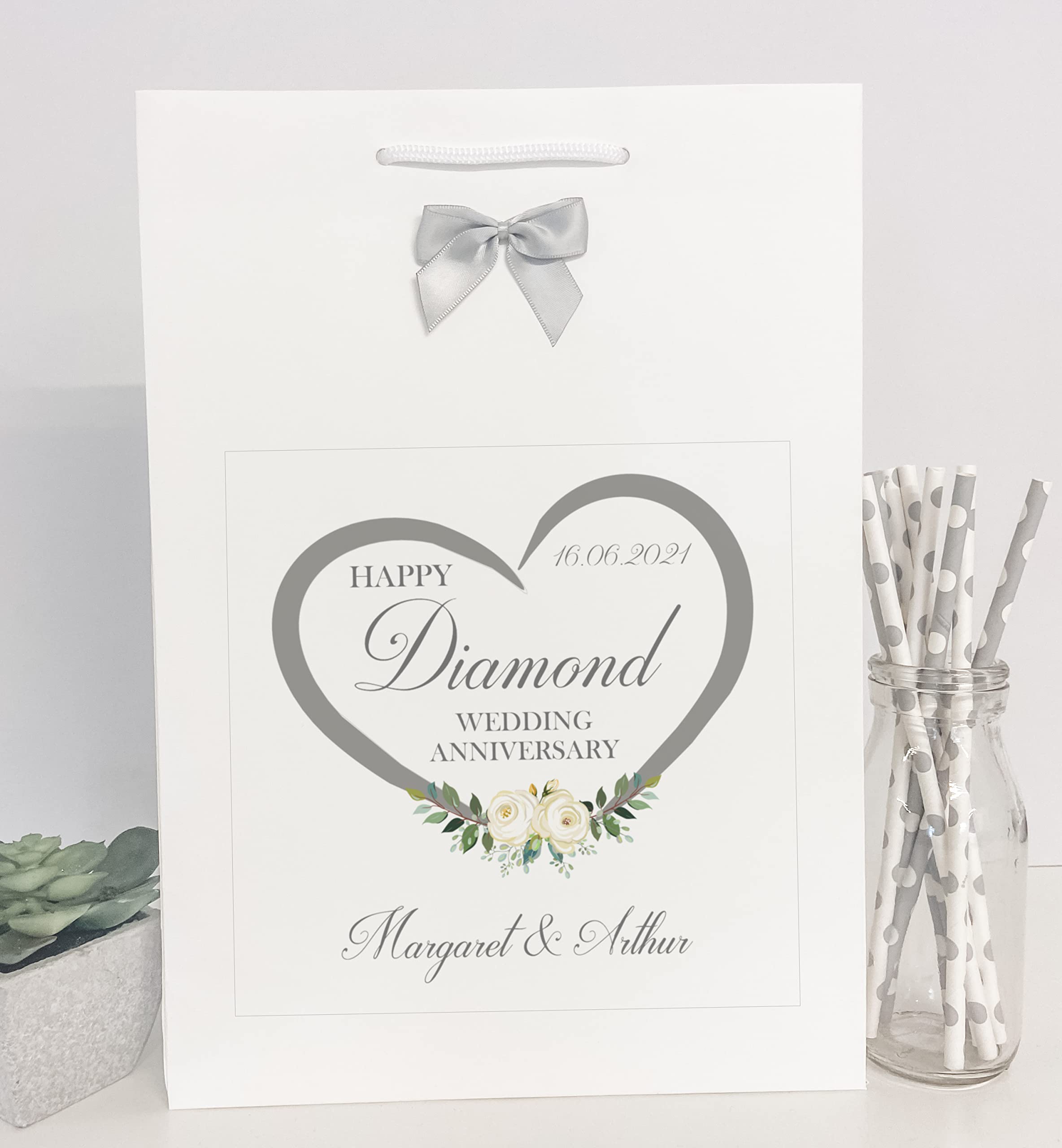 Personalised Diamond Wedding Anniversary Bag