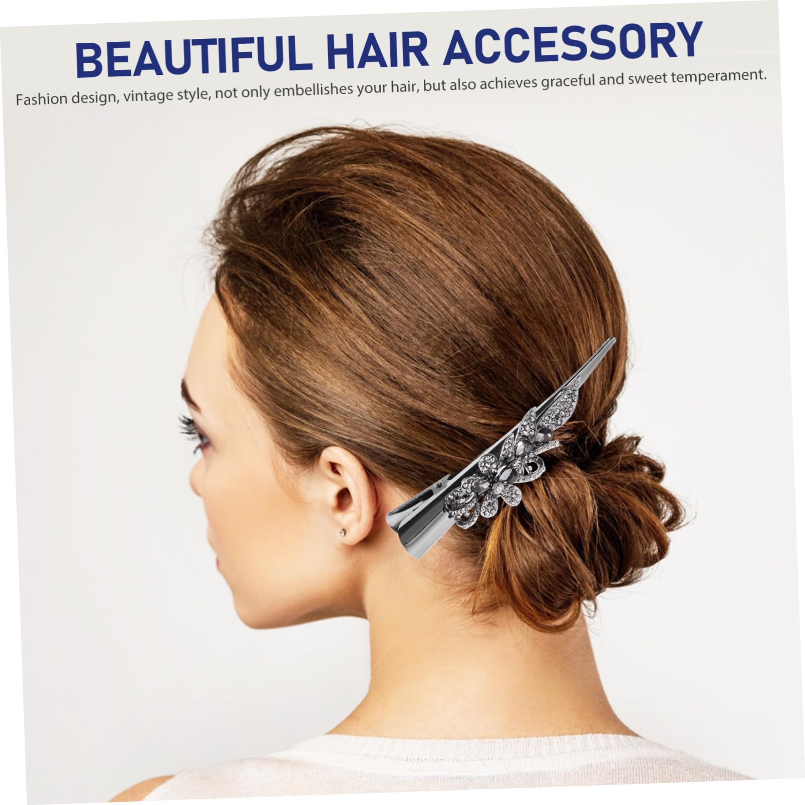 Amazon | Beatifufu ヘアクリップ メタル ラインストーン 装飾ヘア