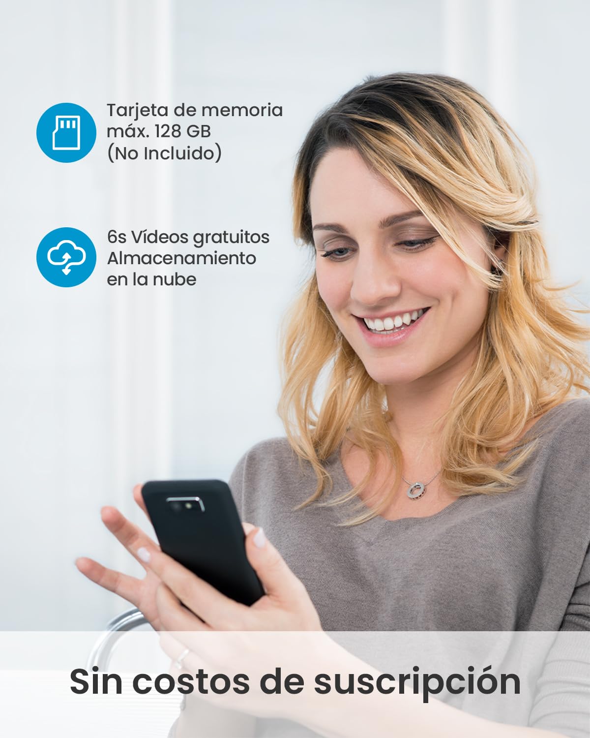 ieGeek 2,5K 5MP timbre inalámbrico exterior impermeable 166° timbre de vídeo con cámara compatible con Alexa, fácil instalación, detección IA, IP65, impermeable, visión nocturna, WiFi 2,4 GHz