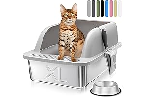 Supreme Stainless Steel Metal Litter Box with Lid