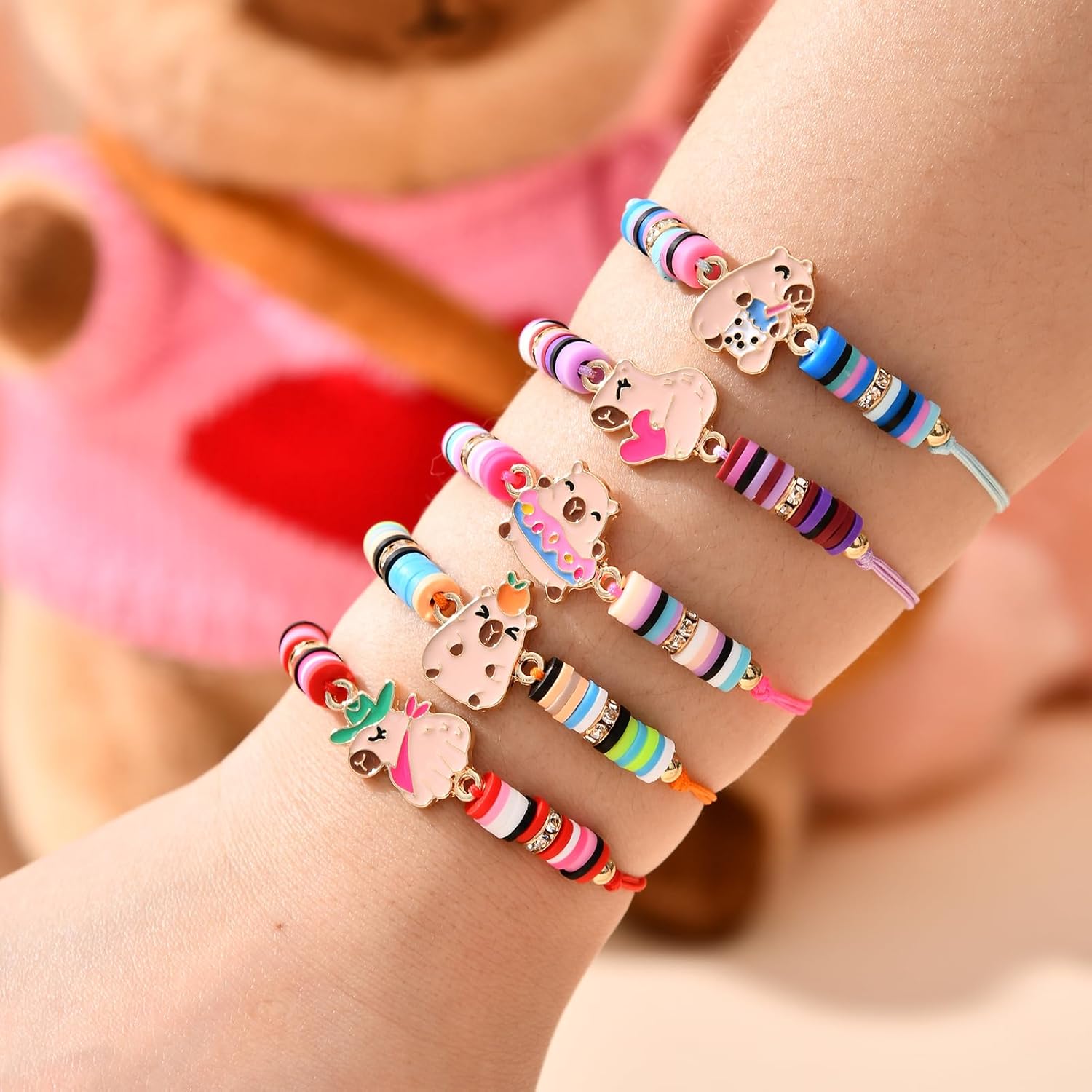 12Pcs Girls Bracelets Kids Jewelry, Beaded Friendship Bracelets Bulk for Toddlers, Dress Pretend Play Toy Gift Goodie Bag Little Princess Girl Party Favors - Image 3