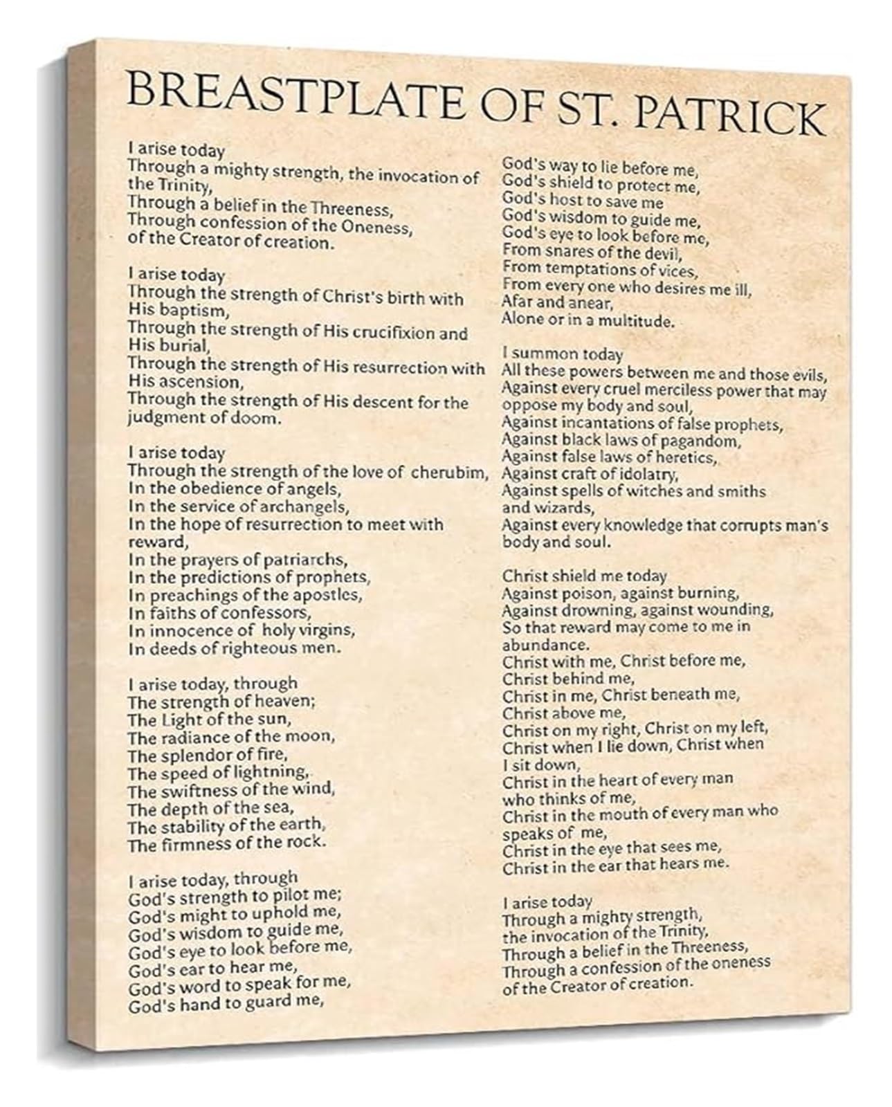 RNUMLIGH Breastplate of St. Patrick Prayer Print, Irish Faith Wall-Art, Christian Celtic Poster for Living Room, Prayer Room Decor(Framed,12x18inch(30x45cm))