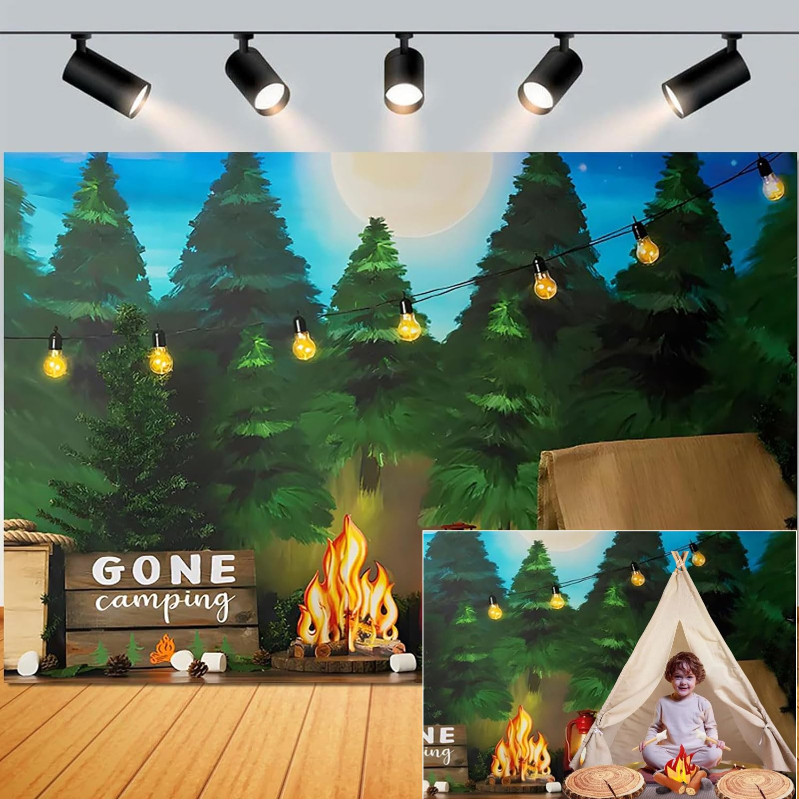 Ocsicka Caping Backdrop Happy Caper Caping Theed Party Decorations