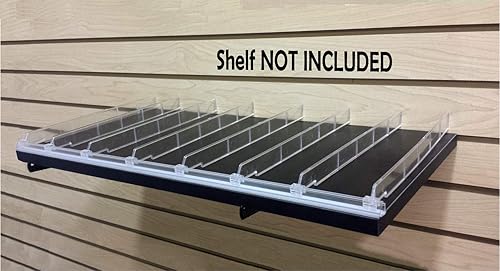 Miniatura 2 de Kit universal de divisor de profundidad y borde de estante ajustable, 1 48 pulgadas de largo con 10 divisor de 1 pulgada de alto