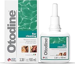 ICF | Otodine | Gocce per la Pulizia delle Orecchie di Cani e Gatti | Aiuta a ridurre l'accumulo di Cera, Lo scuotimento della Testa, Il disagio, l'odore dell'orecchio e i Graffi | 100 ml