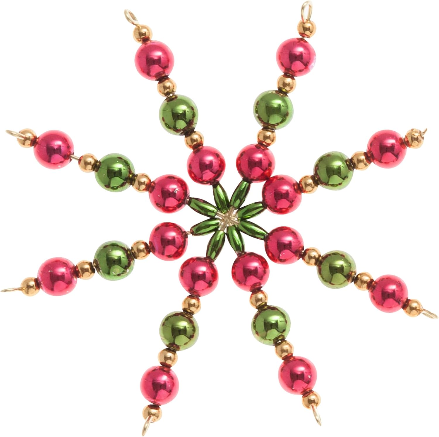 folia 12540 Craft Set for 5 Pearl Stars, Classic, Red/Gold/Green, 340 Pieces, Ideal as Homemade Decoration for Christmas