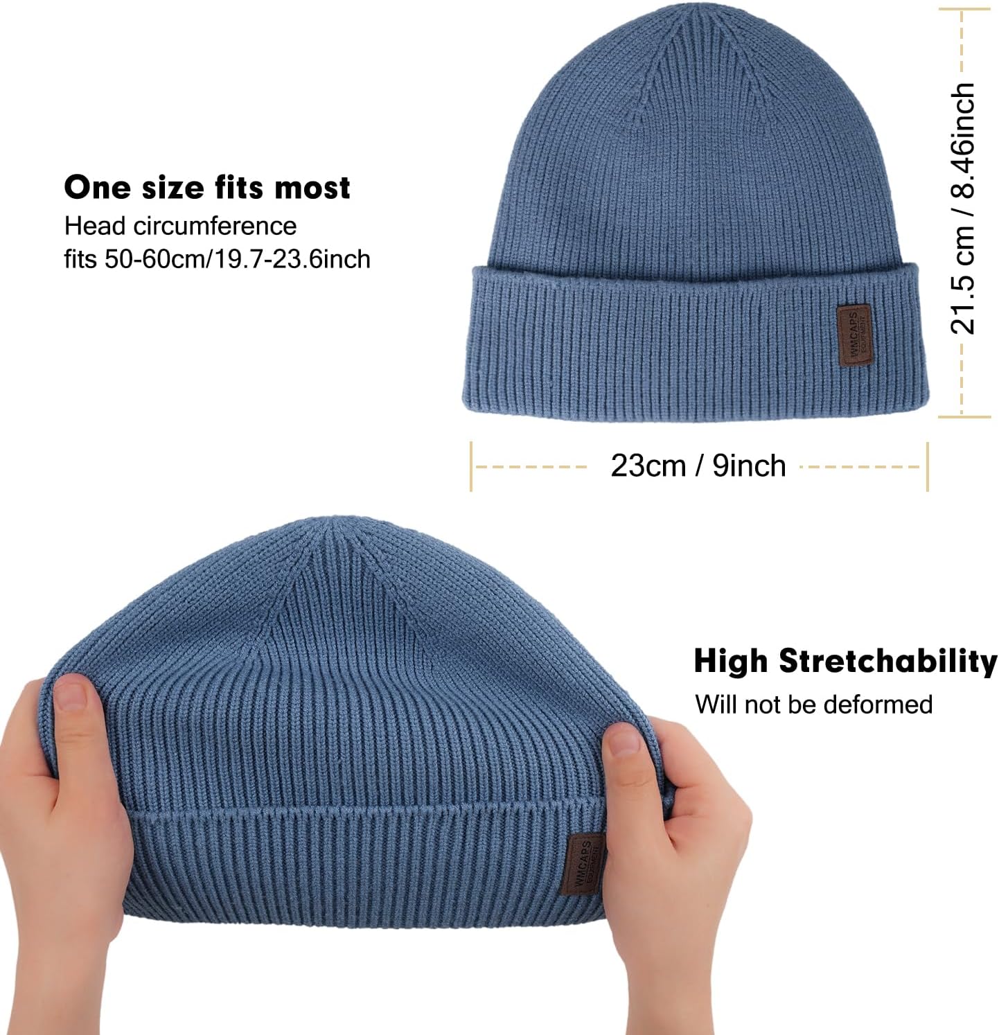 Wmcaps Winter Beanie for Men Women, Fleece Lined Beanie Soft Warm Knit Hat Ski Stocking Cuffed Cap - Image 2