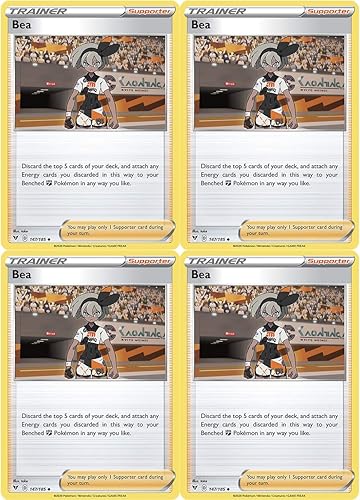 Juego de entrenador de Pokemon Bea 147185  Sun Moon Vivid Voltage  x4 tarjetas de partidario