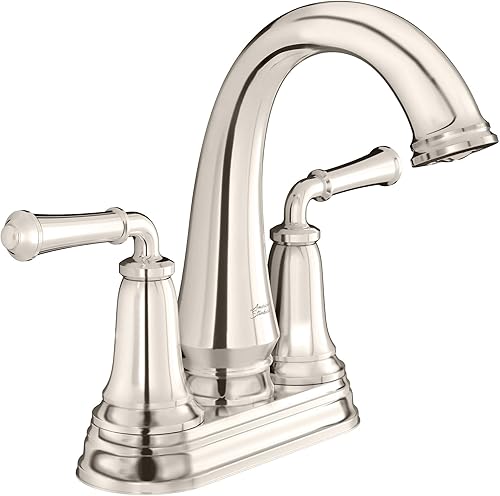American Standard 7052207.013, Delancey - Grifo de baño de 4 pulgadas con 2 manijas de 1.2 GPM, níquel pulido