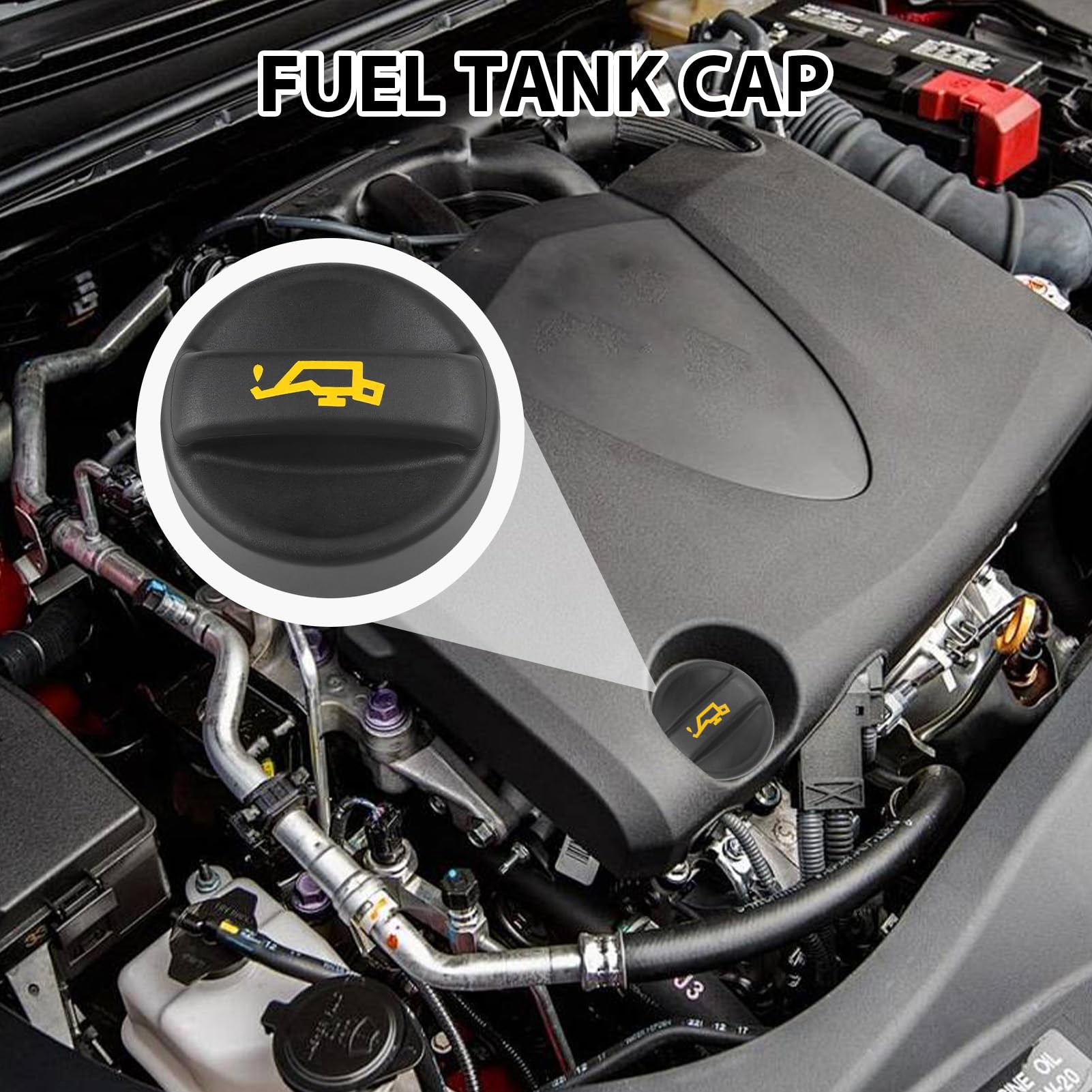 Tapón de Llenado de Aceite de Motor, 9670015080/9675477380 Tapón Depósito Refrigerante Compatible con C2 C3 C4 207 208 301 308 508 2008 3008 5008 Partner — view 5