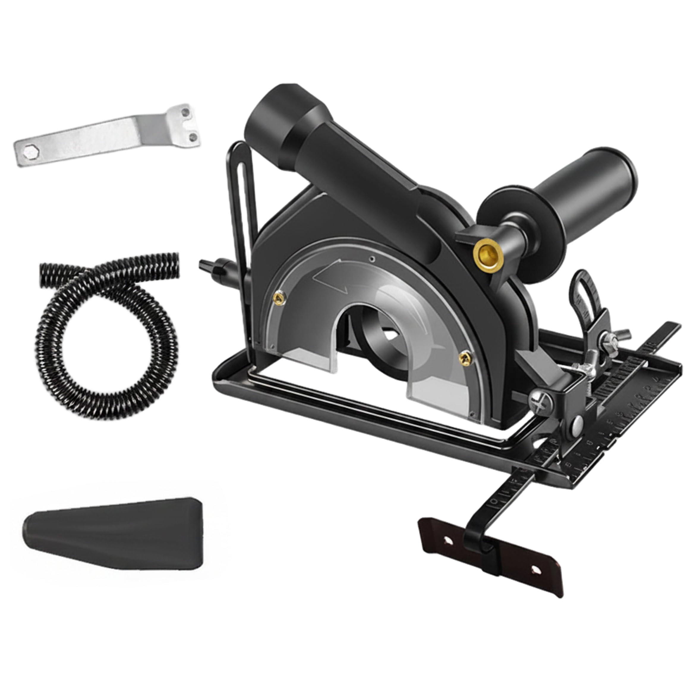 Angle Grinder Stand, Angle Grinder Cutting Bracket, Adjustable 0-45 Degree Cutting Stand with Transparent Shield, Fits 100-125mm Grinders, Black