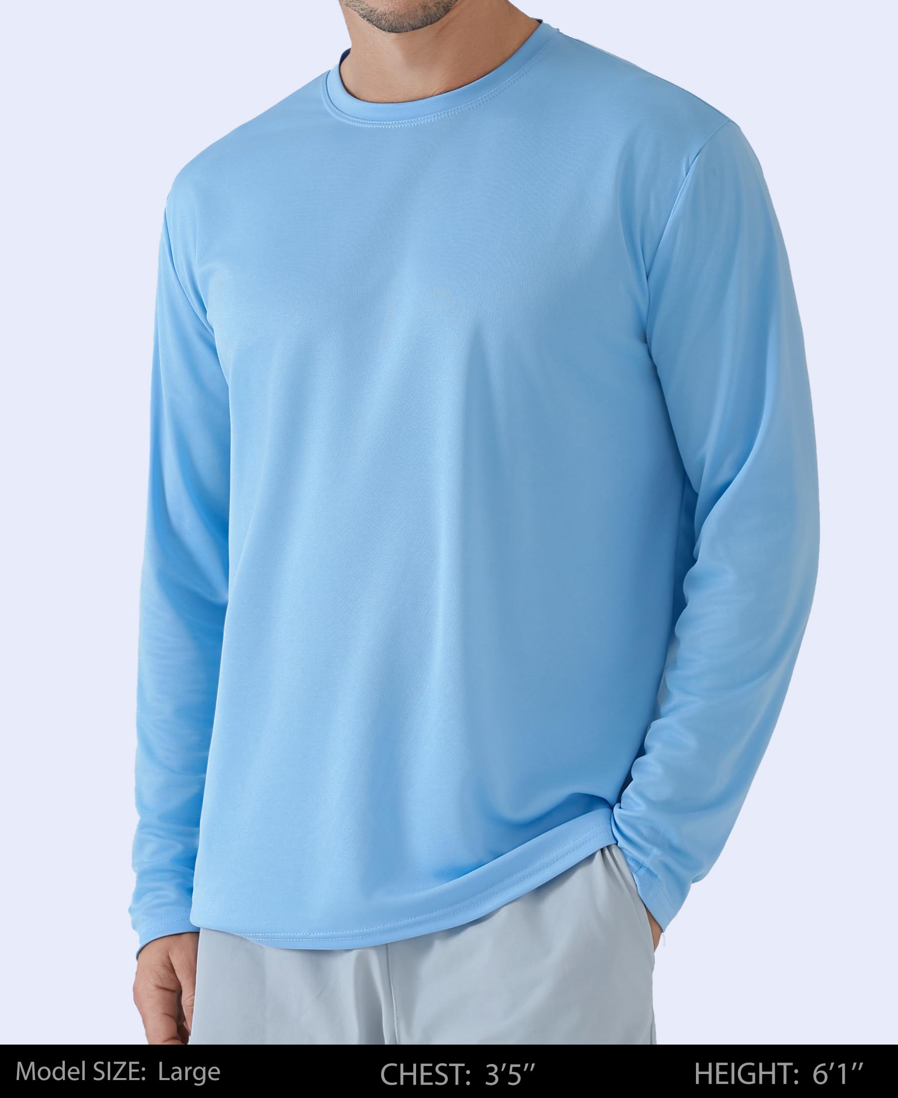 OYGSieg 6 Pack Long Sleeve Shirts for Men Moisture Wicking UPF SPF Sun Protection Tee Shirts Workout T Shirts Casual