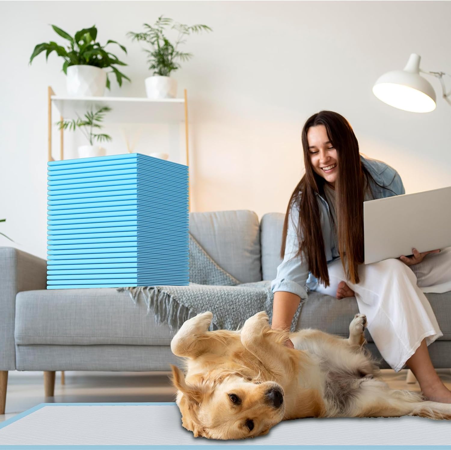 80x120 cm Tappetini assorbenti per Animali Domestici ,40 pz per l'addestramento di Cani e Grosso Cane,Design a 6 Strati a Prova di Perdite con Superficie ad Asciugatura Rapida(80x120 cm 40pezzi)