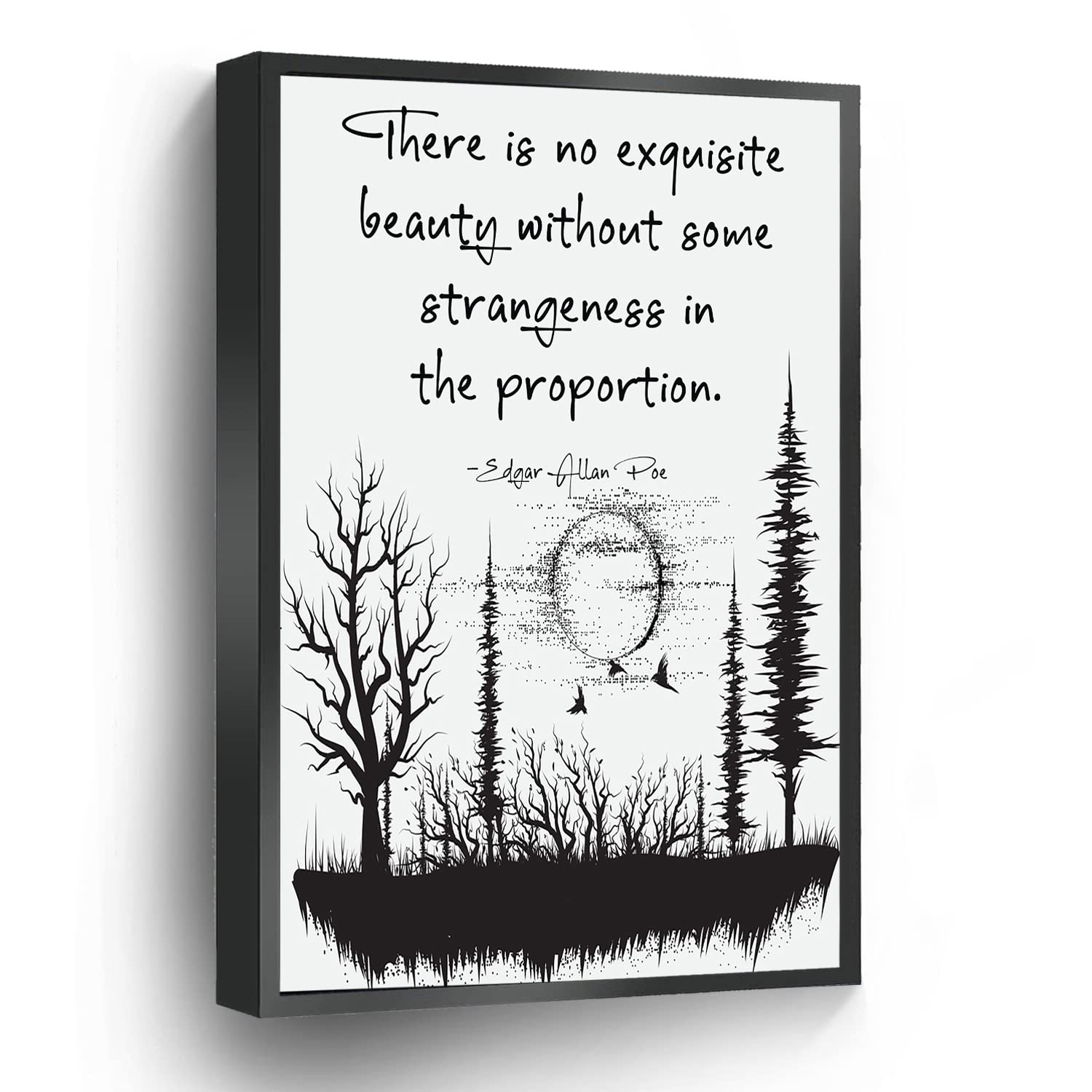 Edgar Allan Poe Halloween themed quote with dark and eerie background