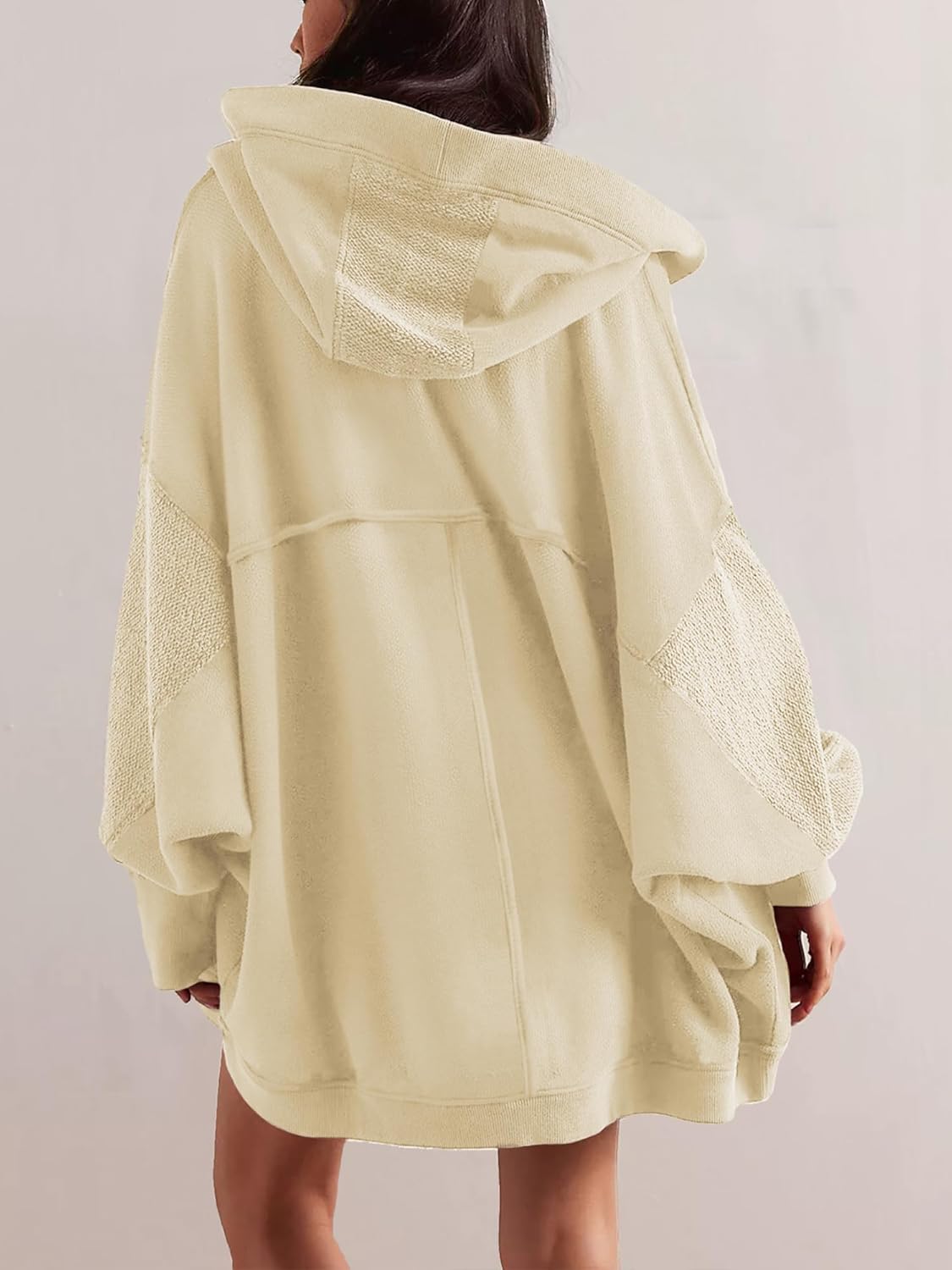 Women Oversized Hoodie Cardigan Jacket Casual Open Front Raglan Sleeve Sweatshirt 2026 Outfits with Pockets - Image 5