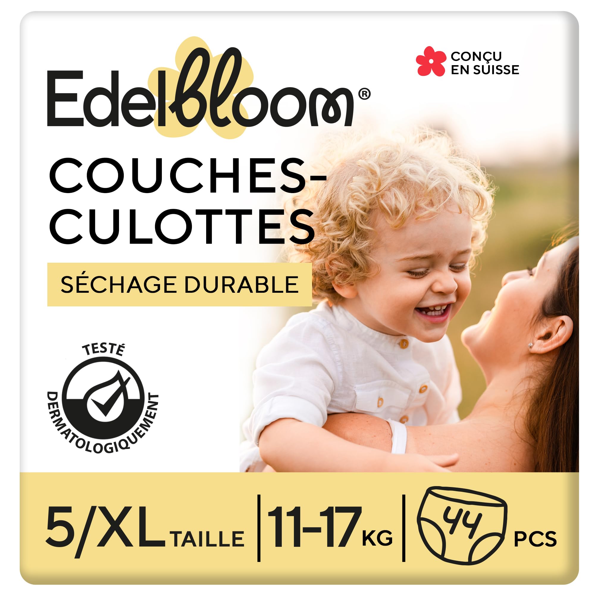 44 Couches Culottes Taille 5 (11-17 kg), Ultra-Absorbantes, Hypoallergéniques, Couches Culottes douces pour Bébé, Testées Dermatologiquement, Anti-fuites
