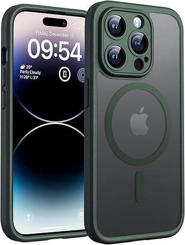 Miniatura 126 de TOCOL Funda magnética para iPhone 15, protección completa mejorada de la cámara, compatible con Magsafe, protección contra caídas, translúcida mate,