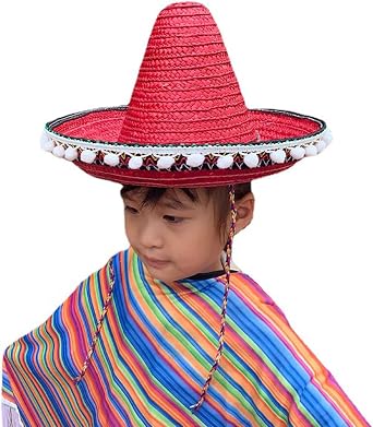 Fashion Mexican Hat Sombrero Party Hat Halloween Costume Straw Hat Kindergarten Stage Performance Props Costume Hat