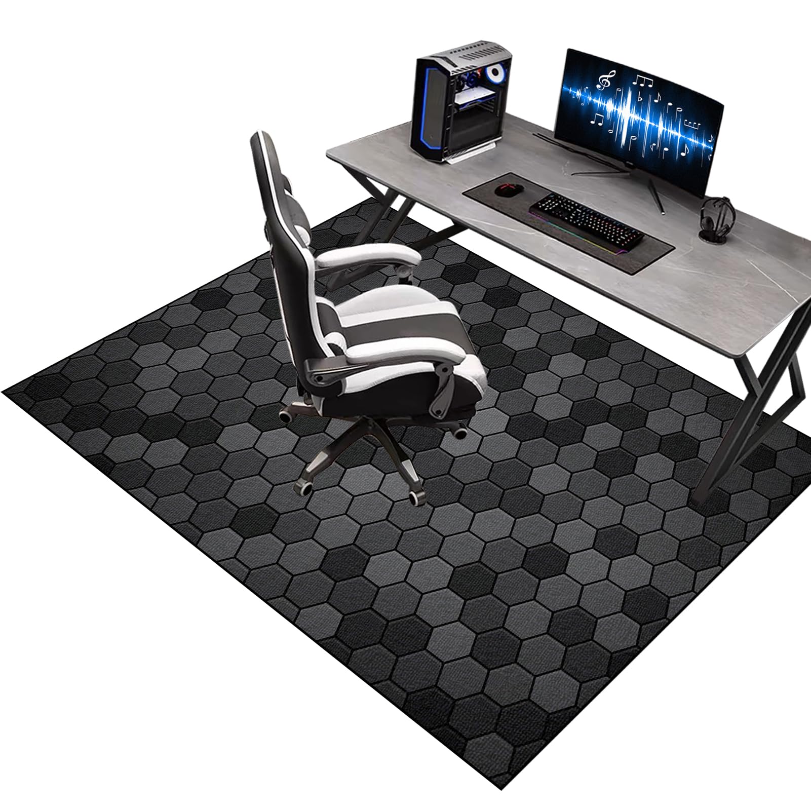 Kqiejuy Colorb0062 Heavy Duty Office Gaming Chair Mats For Carpeted And Hardwood Floor, Office Chair Mat For Carpet, Floor Protectors For Rolling Chairs, Desk Chair Mat For Carpeted Floors, Protector Rug 170 X 190 Cm