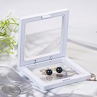 Vista 5 de SmileBelle Aretes tipo dormilona para mujer, de plata de ley de 18 quilates, con turquesa, como regalo de cumpleaños, aretes de cristal de perlas