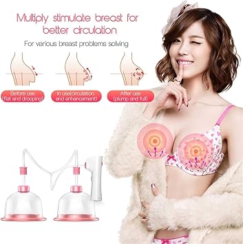 Negative Pressure Vacuum Breast Cup Electric Chest Massage Machine for Chest Enlargement Enhance - Simulated Human Massage Technique