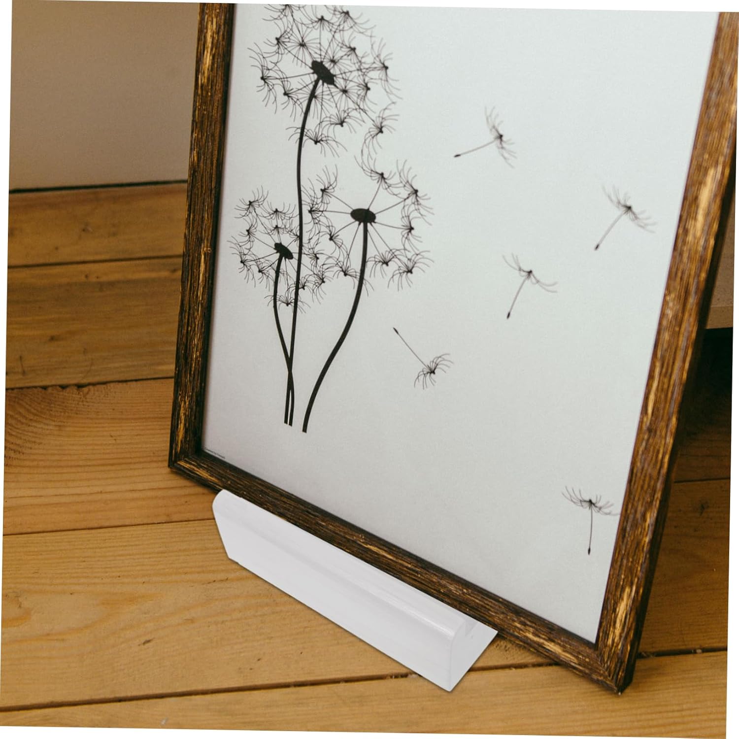 Garneck Solid Wood Floor Mirror Base Stand Slip Support for Full Mirrors Artwork Frames White Minimalist Holder for Entryways Bedrooms