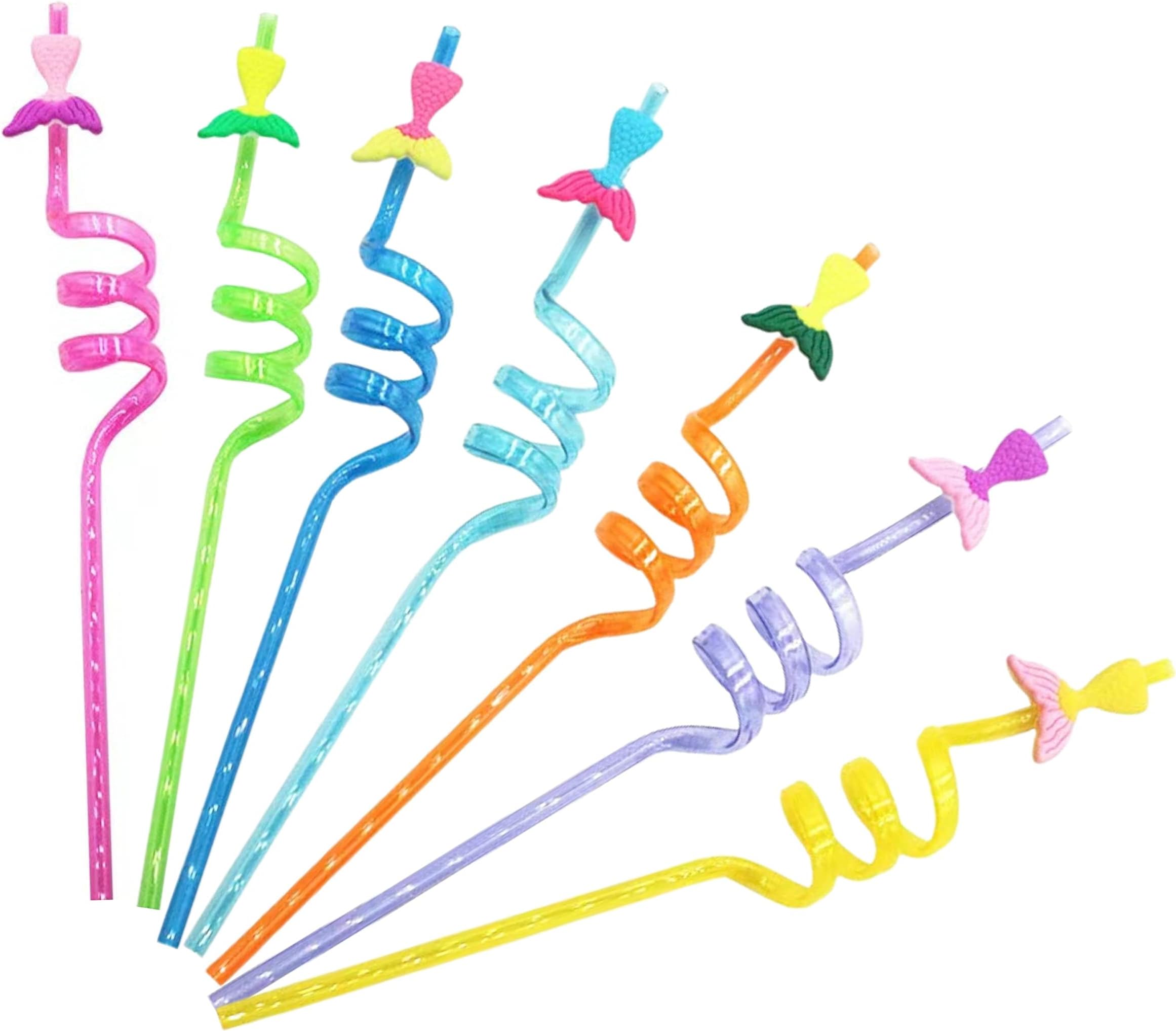 Party with Emma 16 Pcs Party Favors Game Controller Drinking Straws Goodie Gifts for Kids Gamer Birthday Party Supplies Game On Party Supplies (Mermaid)
