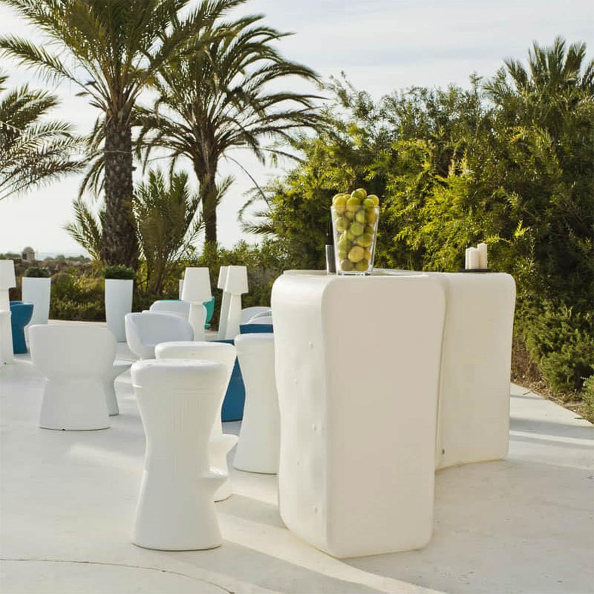 newgarden Taburete Alto Exterior para Barra De Bar – Resistente Y Ligero para Jardín, Terraza Y Hostelería – Diseño Moderno Corfu 74